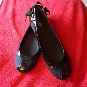 Black Coach Bow Flats size 9.5